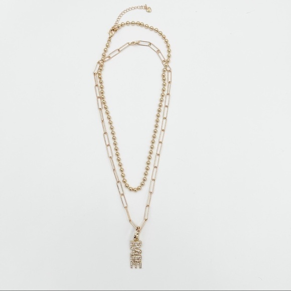 𝅺gold layering BABE necklace with ball chain - Picture 4 of 8